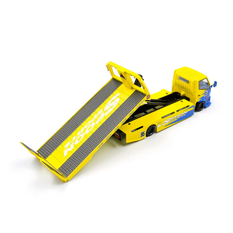 Micro Turbo Custom Tow Truck Spoon Yellow Blue 1:64