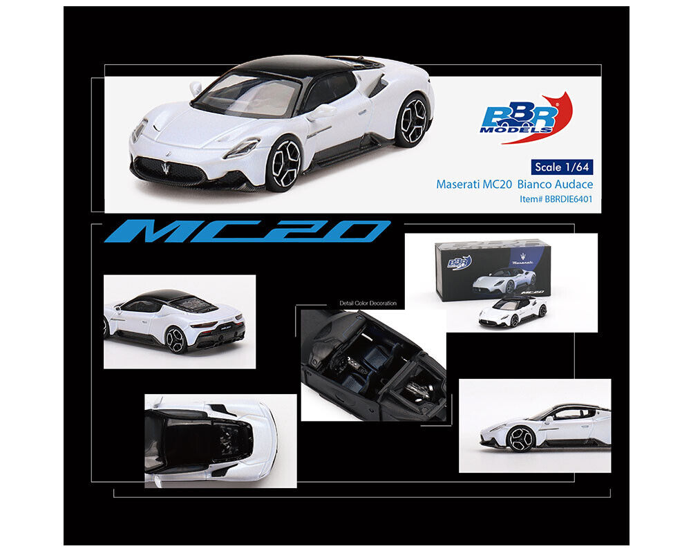 BBR Models Maserati MC20 White 1:64