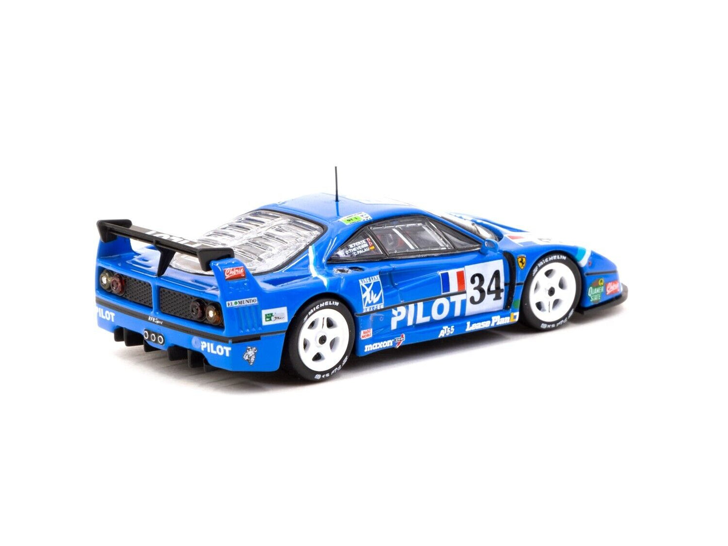 Tarmac Works X Ixo Models Ferrari F40 LM 24 hrs Le Mans 1995 Pilot Blue 1:64