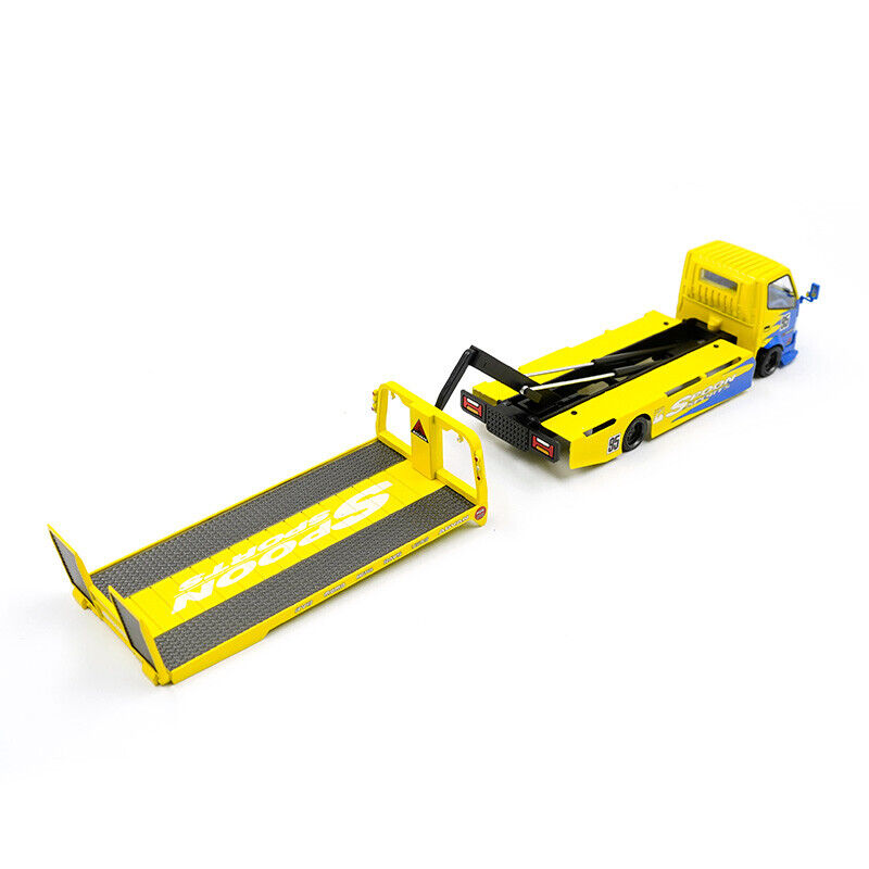 Micro Turbo Custom Tow Truck Spoon Yellow Blue 1:64