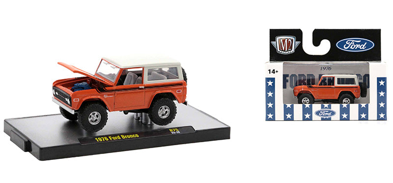 M2 Machines Auto-Thentics Release 75 1976 Ford Bronco Orange 1:64