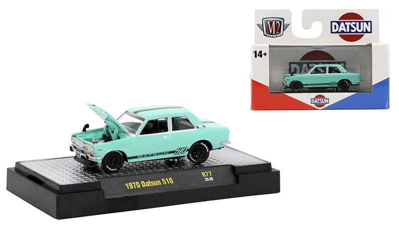 M2 Machines Auto-Thentics Release 77 1970 Datsun 510 Light Green 1:64