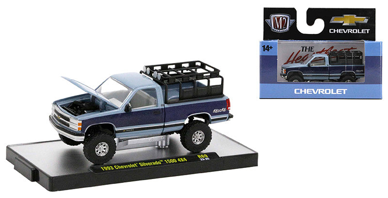 M2 Machines Auto-Thentics Release 69 1993 Chevrolet Silverado 1500 4x4 Blue 1:64