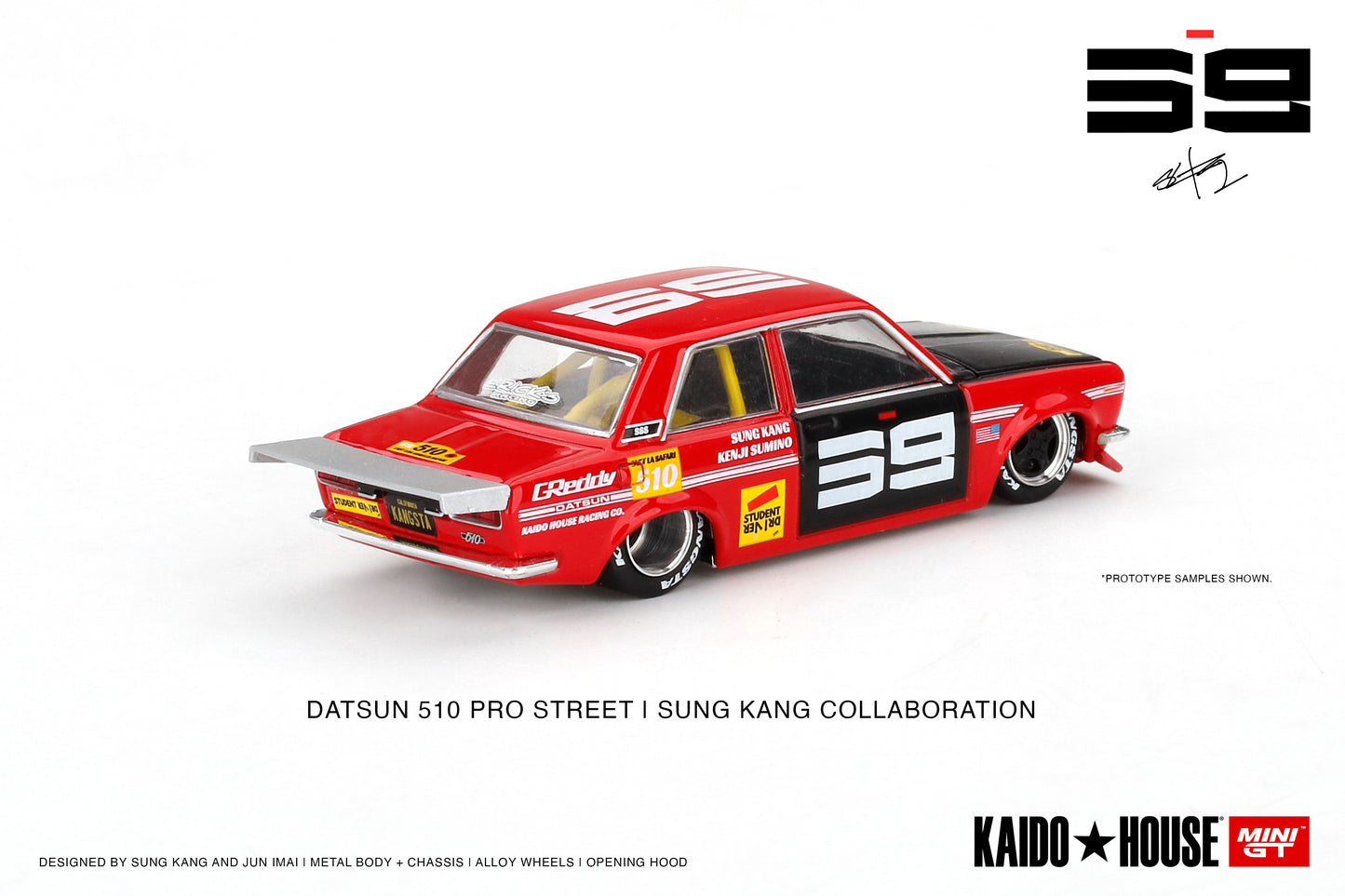 Mini GT Kaido House 003 Datsun 510 Pro Street SK510 Red 1:64