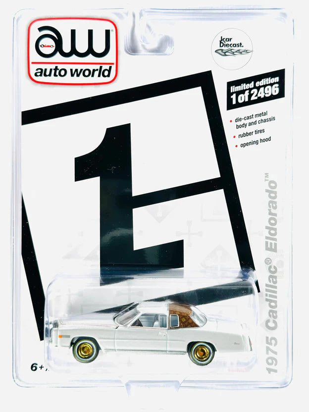 Auto World Jcar X Lamley Group Exclusives 1975 Cadillac Eldorado White 1:64