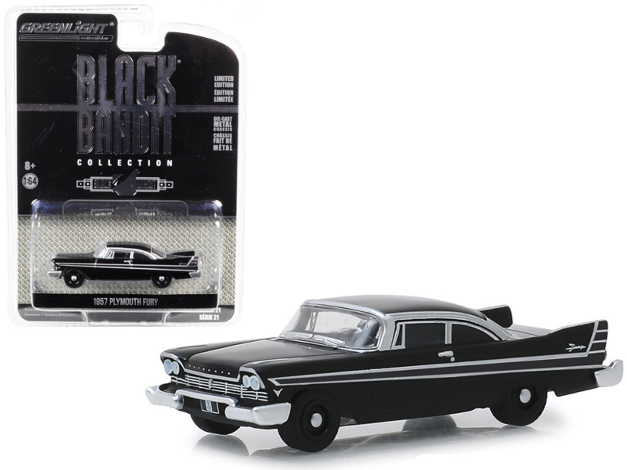 Greenlight Black Bandit 1957 Plymouth Fury 1:64