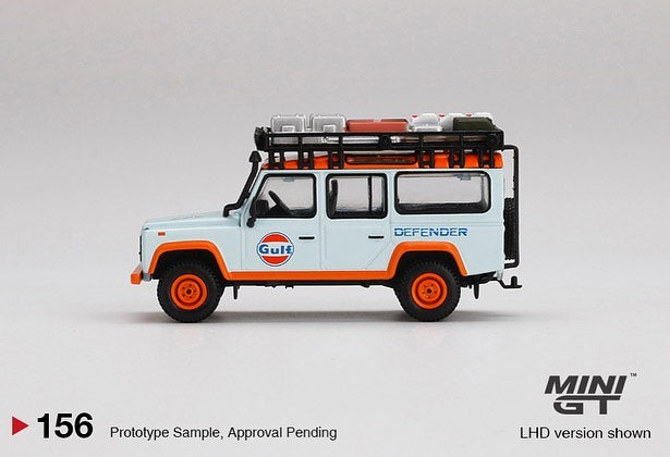 Mini GT Mijo Exclusive 156 Land Rover Defender 110 Gulf Oil Livery 1:64