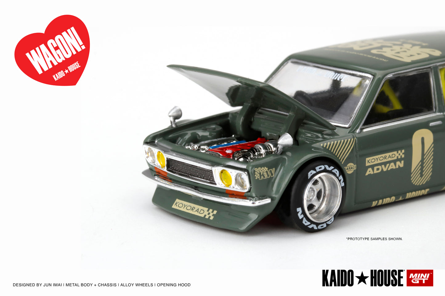 Mini GT Kaido House 010 Datsun KAIDO 510 Wagon Green 1:64