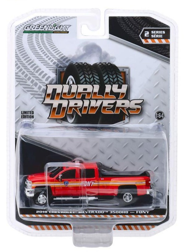 Greenlight Dually Drivers 2018 Chevrolet Silverado 3500 FDNY 1:64