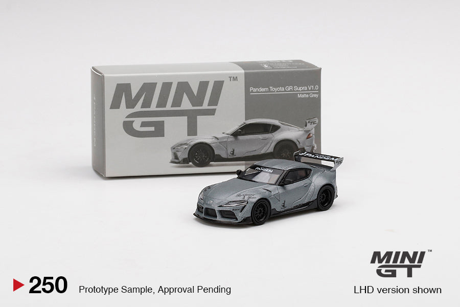 Mini GT Box Version 250 Pandem Toyota GR Supra V1.0 Matte Grey 1:64