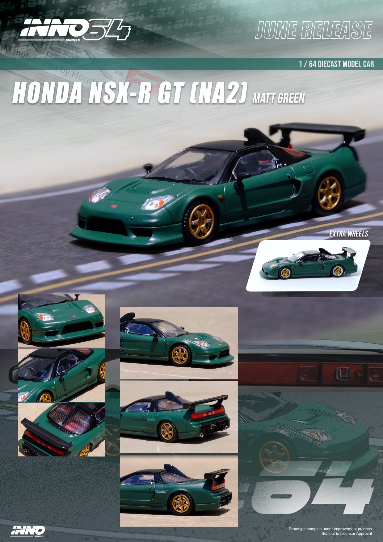 Inno64 Honda NSX R GT (NA2) Matte Green 1:64
