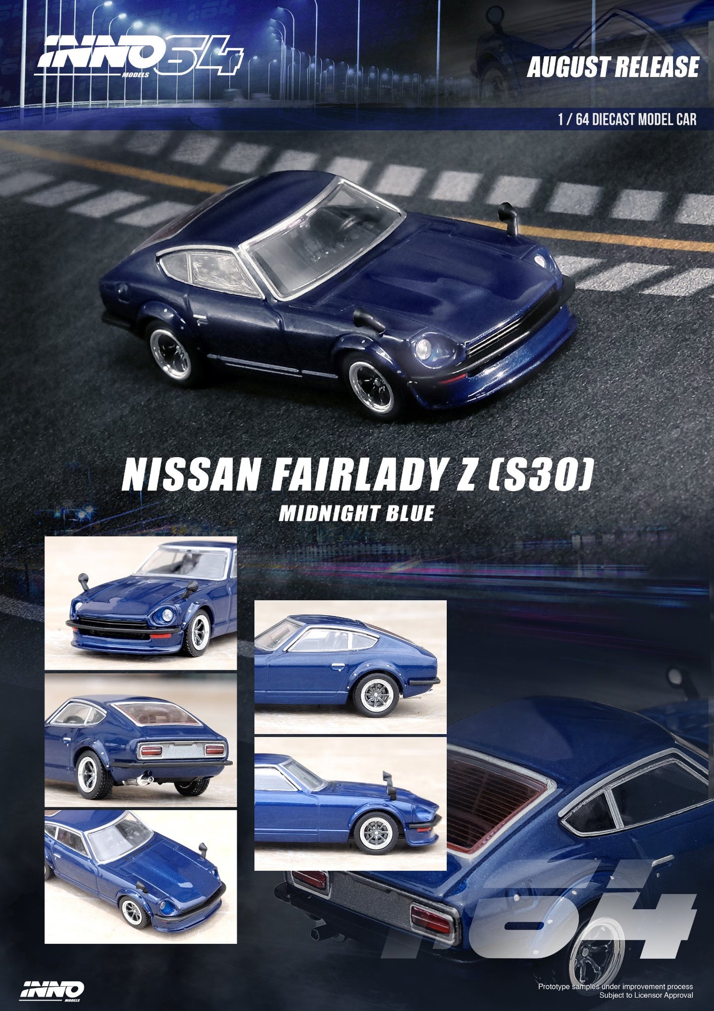 Inno64 Nissan Fairlady Z S30 Midnight Blue Metallic 1:64
