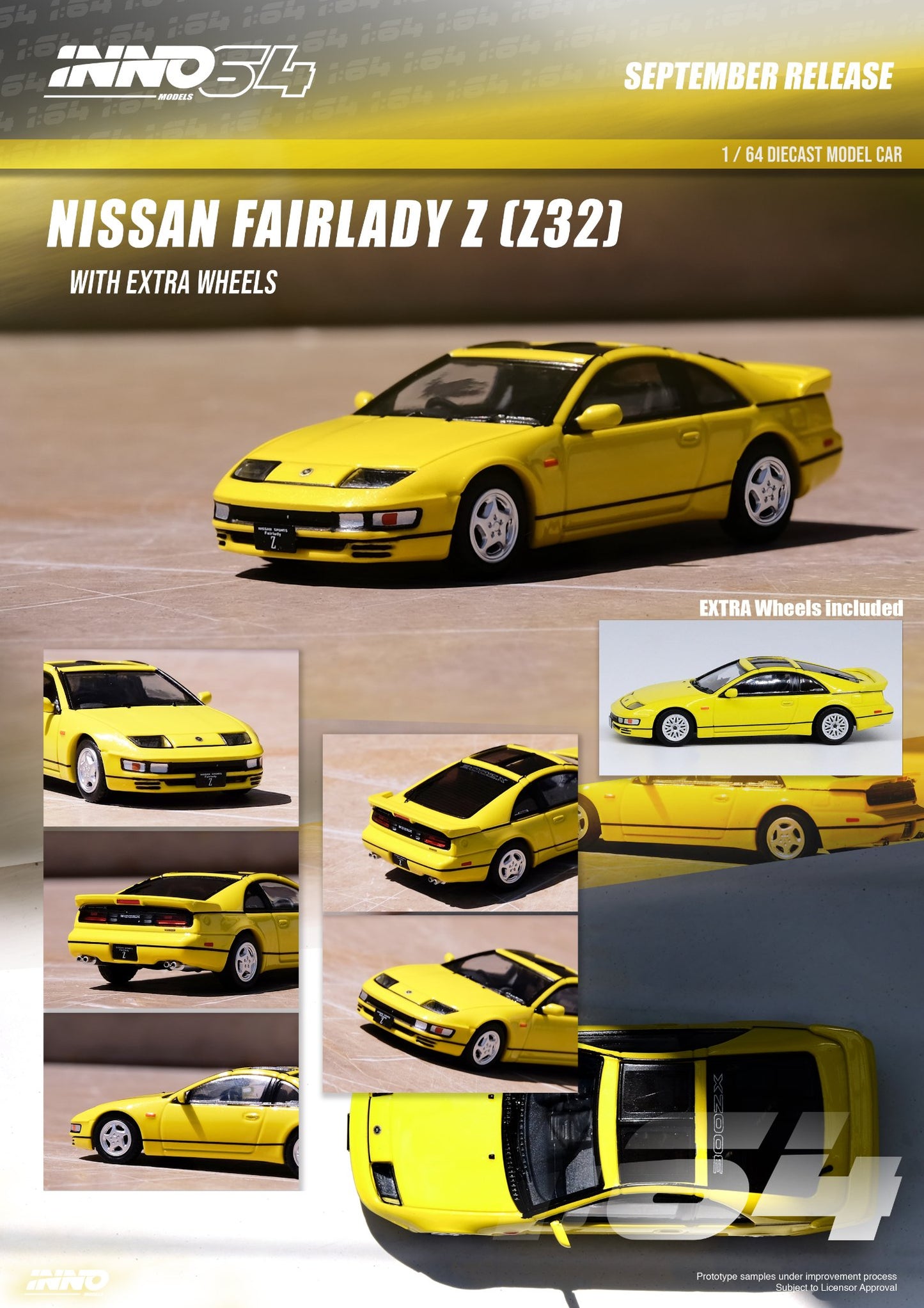 Inno64 Nissan Fairlady Z Z32 Yellow 1:64
