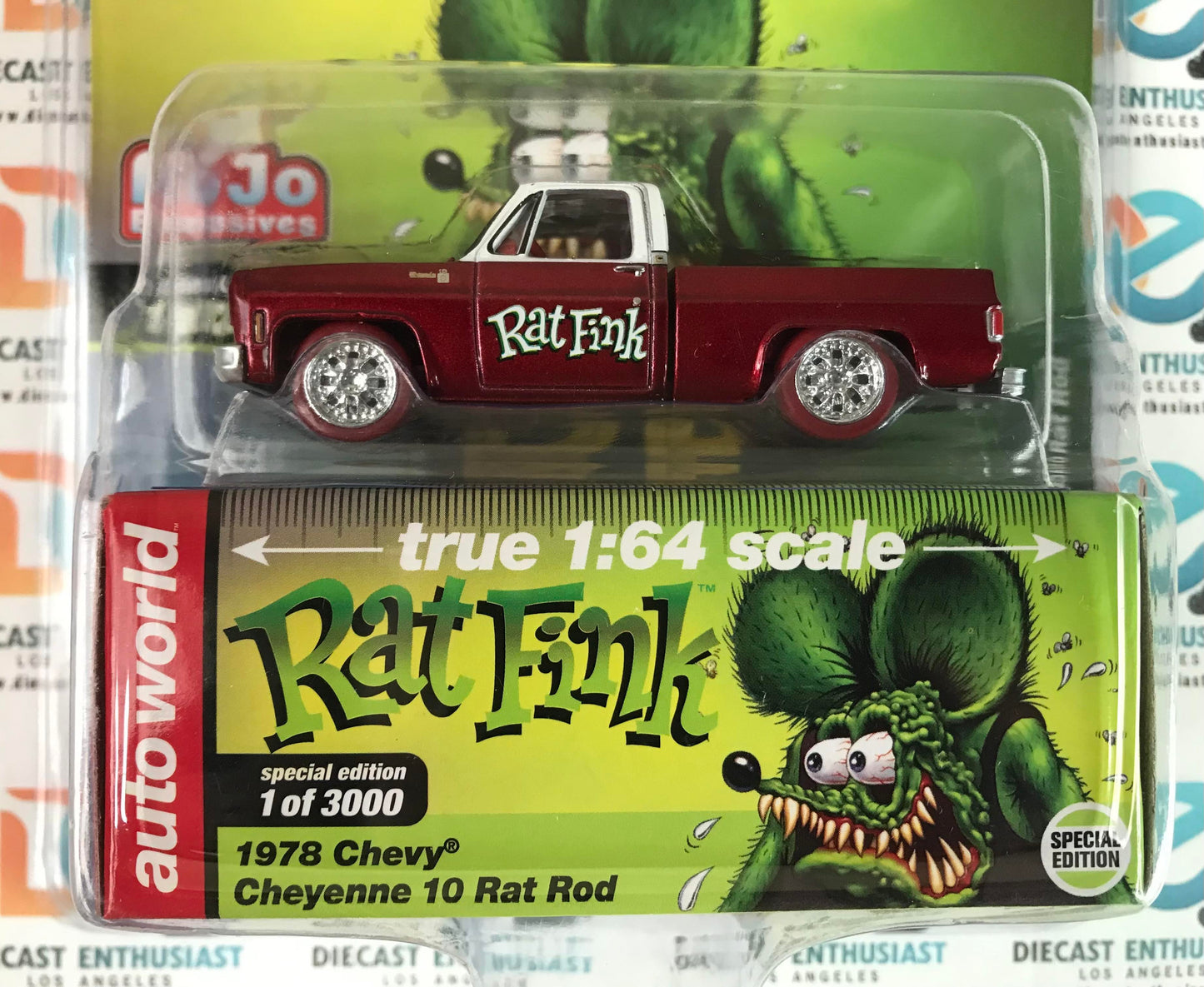 CHASE Auto World Mijo Exclusives Rat Fink 1978 Chevy Cheyenne 10 Rat Rod & Weathered 1:64