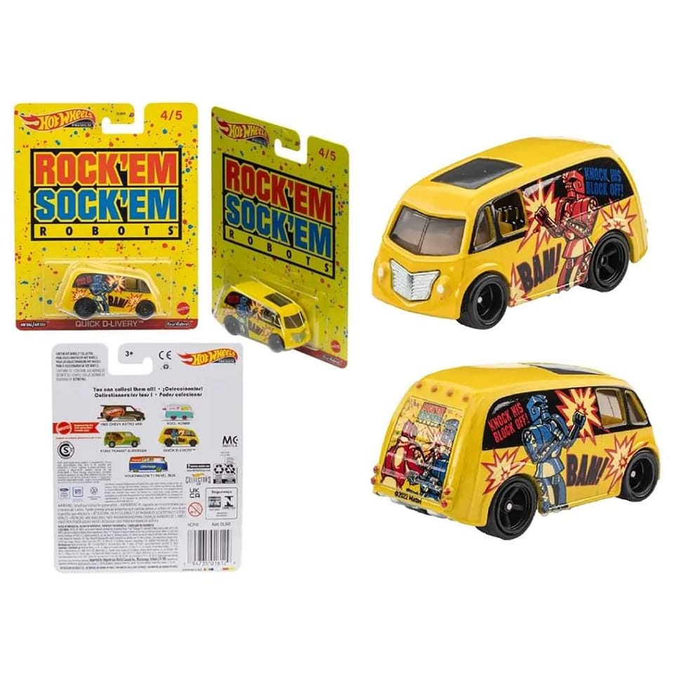 Hot Wheels Rock 'Em Sock 'Em Robots Quick D Livery Yellow 1:64