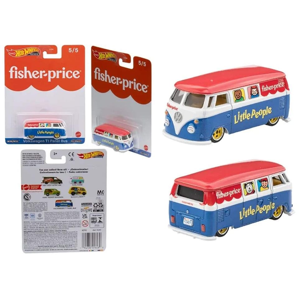 Hot Wheels Fisher Price Volkswagen T1 Panel Bus 1:64