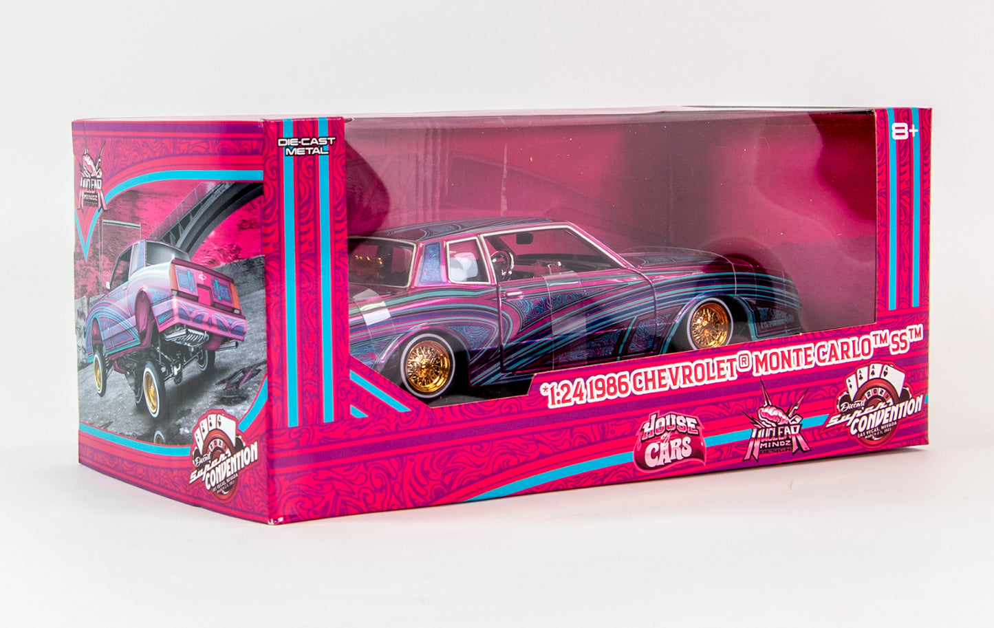 Maisto Diecast Super Convention 2023 Exclusives 1986 Chevrolet Monte Carlo Lowrider Purple 1:24