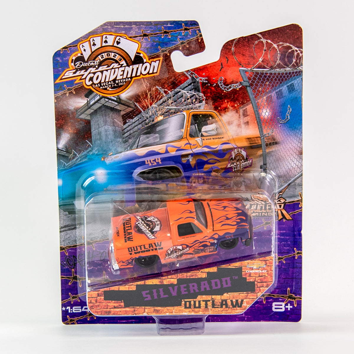 Maisto Diecast Super Convention 2023 Exclusives Silverado Outlaw Orange 1:64