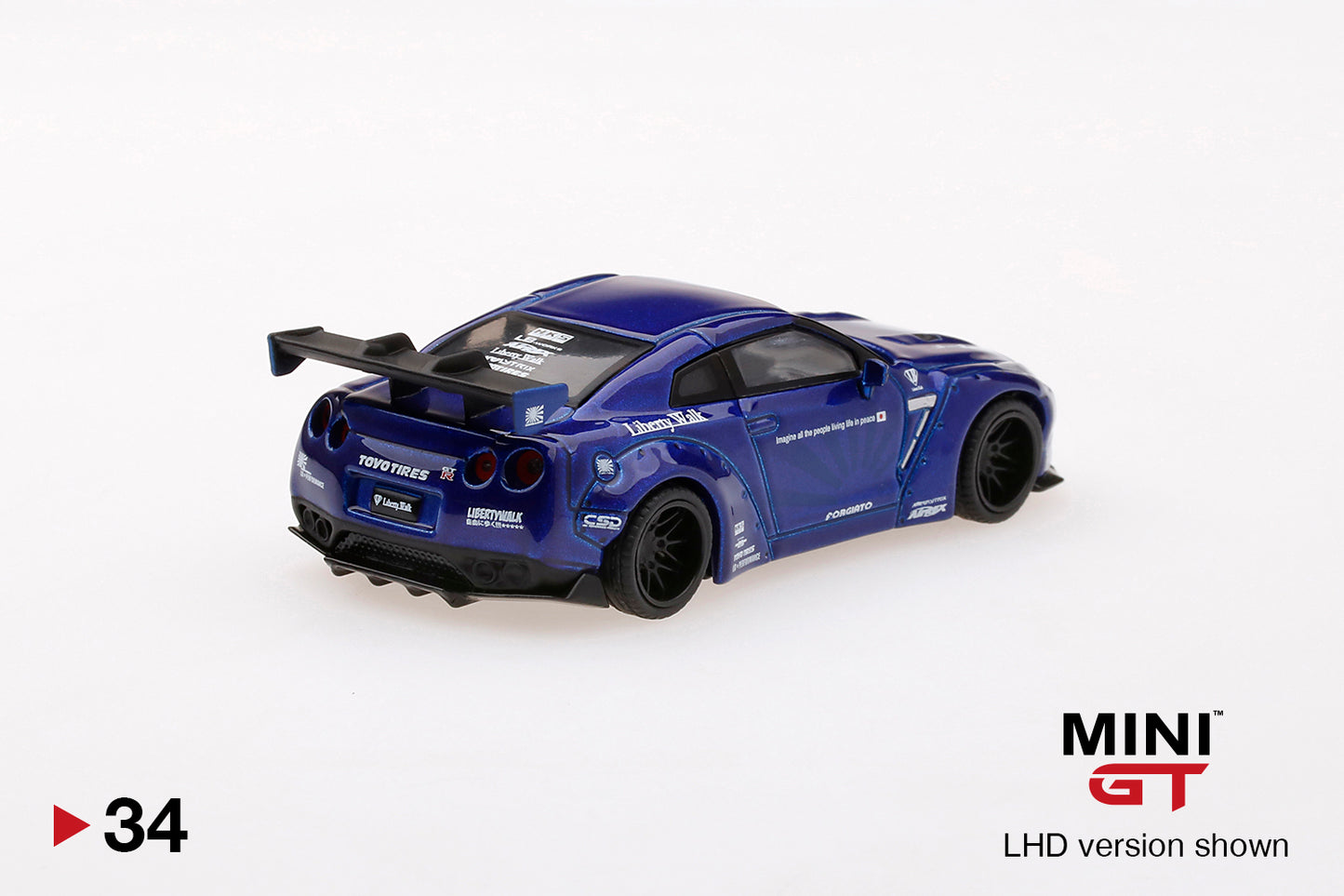 Mini GT Mijo Exclusives 34 Libertywalk Nissan GTR Candy Blue 1:64