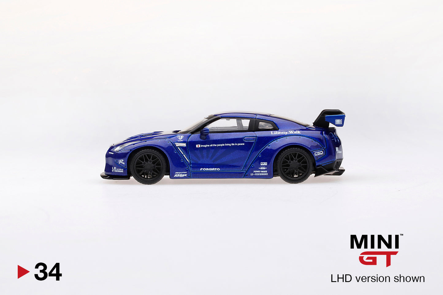 Mini GT Mijo Exclusives 34 Libertywalk Nissan GTR Candy Blue 1:64
