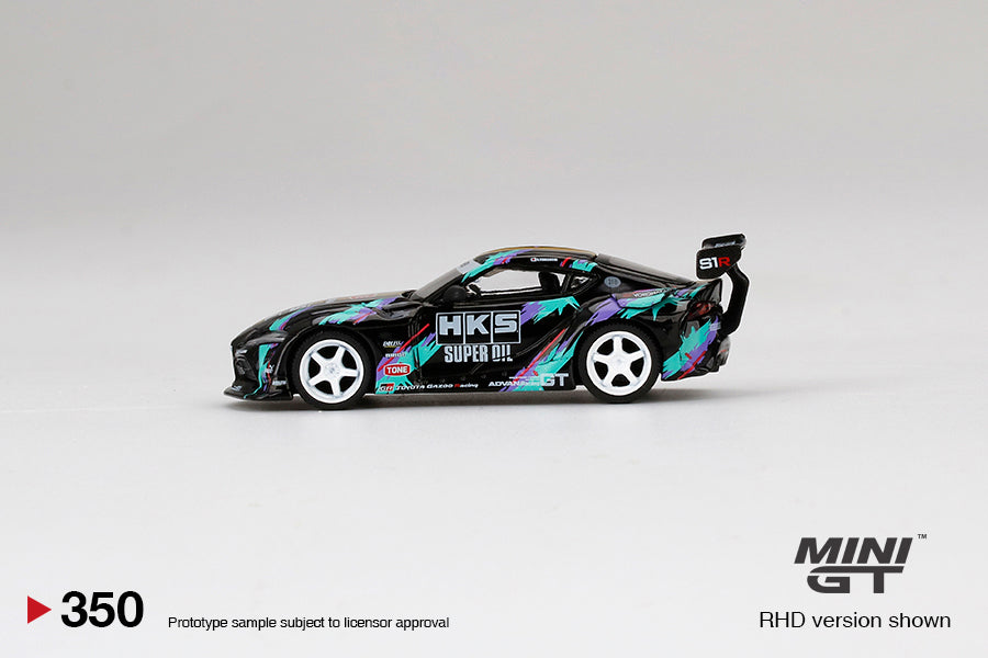 Mini GT Box Version 350 HKS Toyota GR Supra 2020 Tokyo Auto Salon Black 1:64