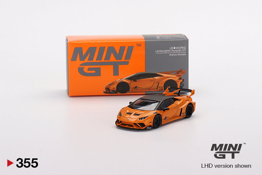Mini GT Box Version 355 LB WORKS Lamborghini Huracan GT Arancio Borealis 1:64