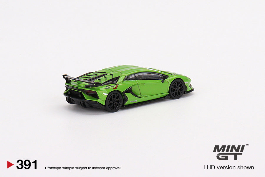 Mini GT Box Asian Release 391 Lamborghini Aventador SVJ Verde Mantis Green 1:64