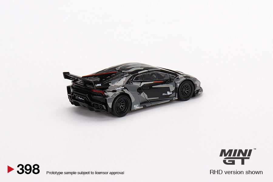 Mini GT Box Asian Release 398 LB WORKS Lamborghini Huracan GT Digital Camouflage Black Gray 1:64