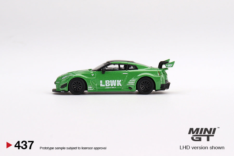 Mini GT Box Version 437 LB Silhouette WORKS GT NISSAN 35GT-RR Ver.2 Apple Green 1:64