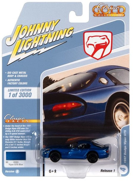 Johnny Lightning 1997 Dodge Viper GTS Blue 1:64