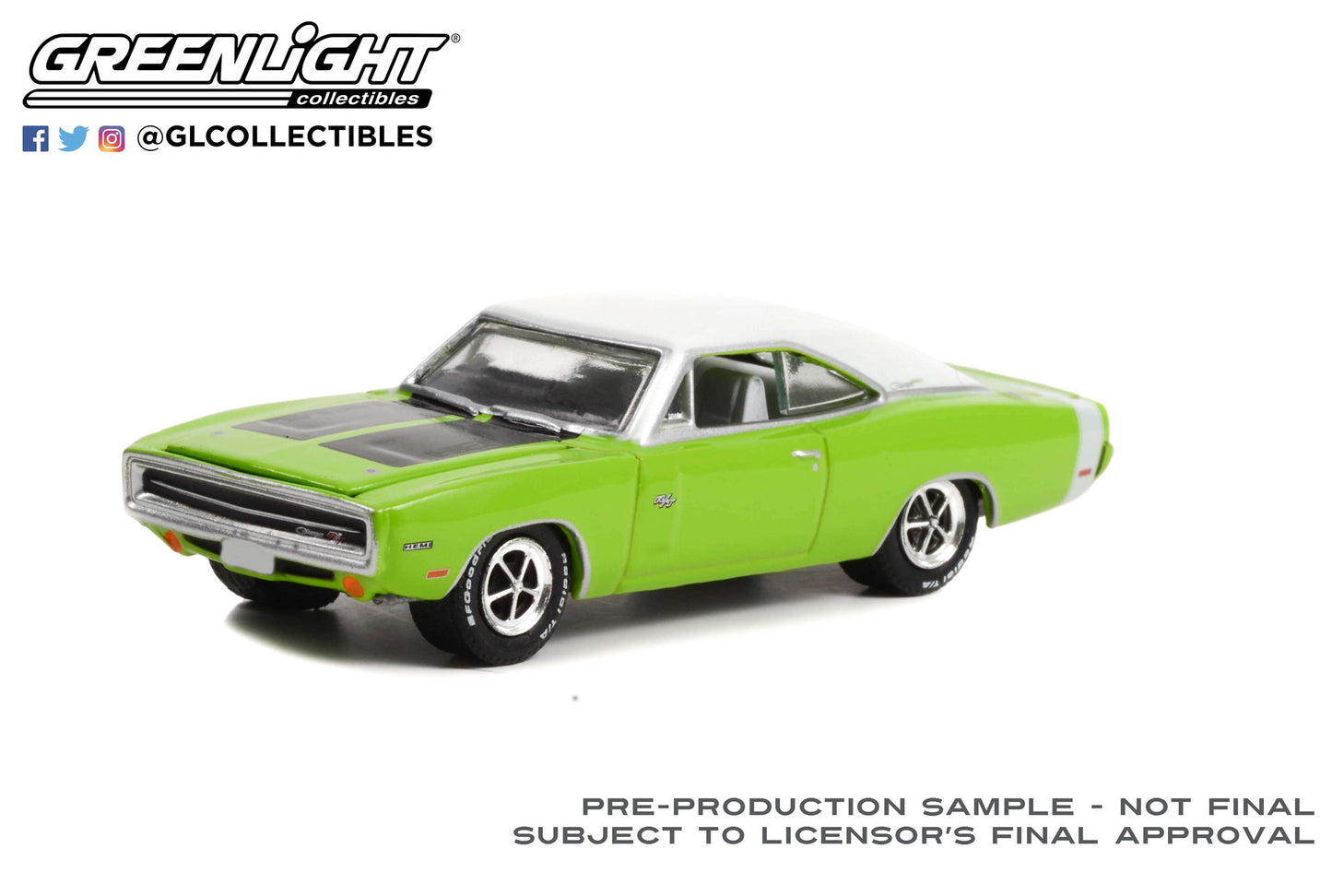 Greenlight Barret Jackson 1970 Dodge Charger HEMI R/T Shocking Green 1:64