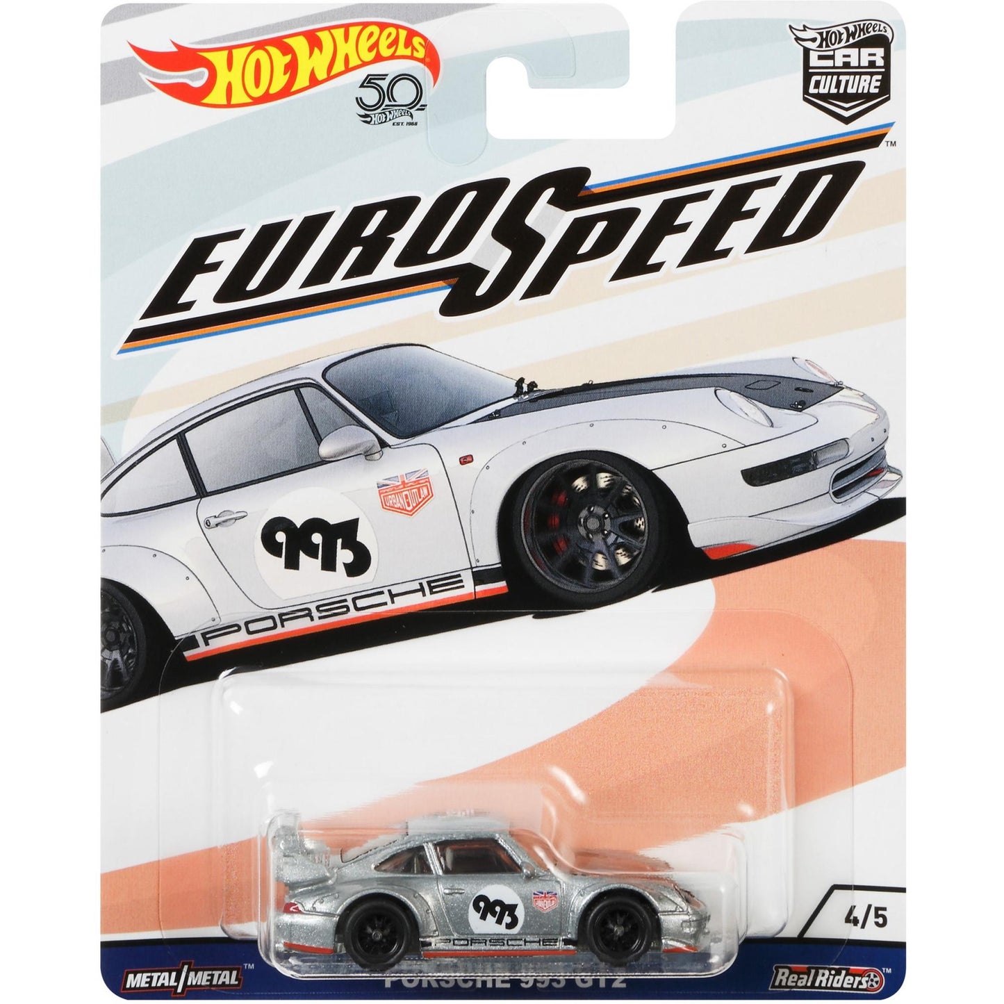 NEW DAMAGE CARD & BUBBLE Hot Wheels Euro Speed Porsche 993 GTZ 1:64