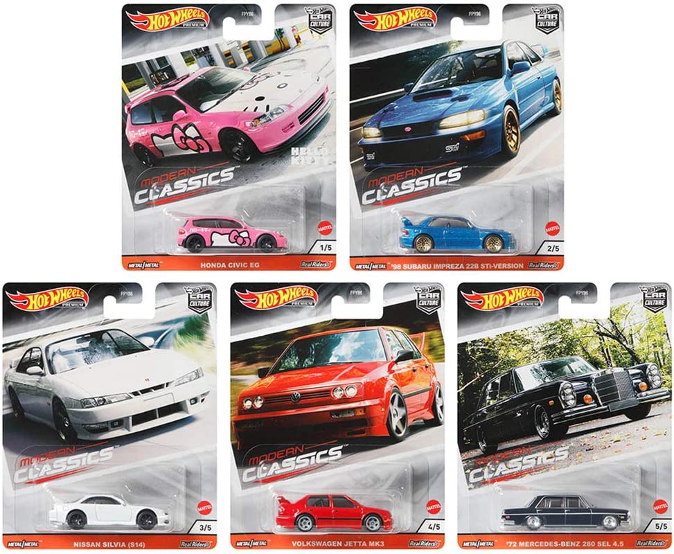 Hot Wheels Modern Classics 2020 Set Of 5 with Sterling Protector Case 1:64