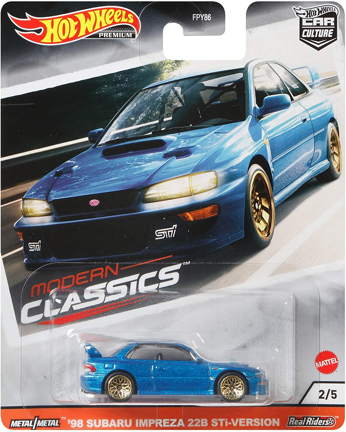 NEW DAMAGE CARD & BUBBLE Hot Wheels Modern Classics 98 Subaru Impreza 228 STI Version Blue 1:64