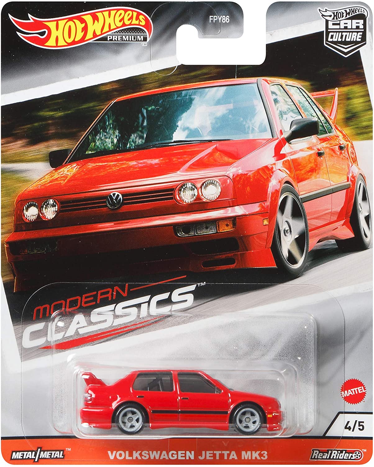 NEW LOOSE DAMAGE CARD & BUBBLE Hot Wheels Modern Classics Volkswagen Jetta MK3 Red 1:64