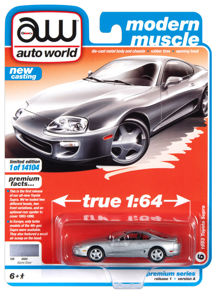 Auto World Modern Muscle 1993 Toyota Supra Alpine Silver 1:64