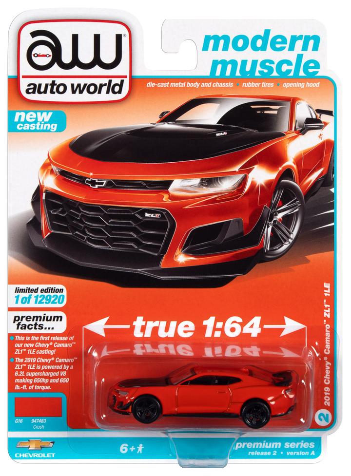 Auto World 2019 Chevy Camaro ZL1 1LE Orange 1:64