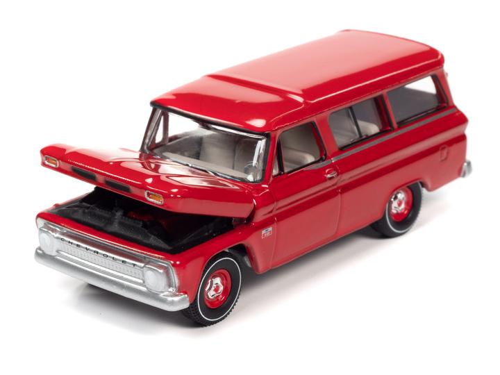 Auto World 1965 Chevrolet Suburban Red 1:64