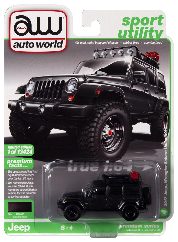 Auto World 2017 Jeep Wrangler Sahara Unlimited Super Granite 1:64