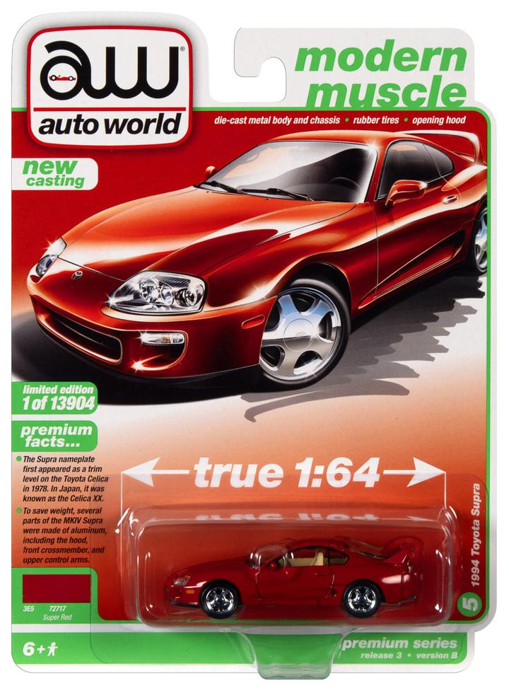 Auto World Modern Muscle 1993 Toyota Supra Super Red 1:64