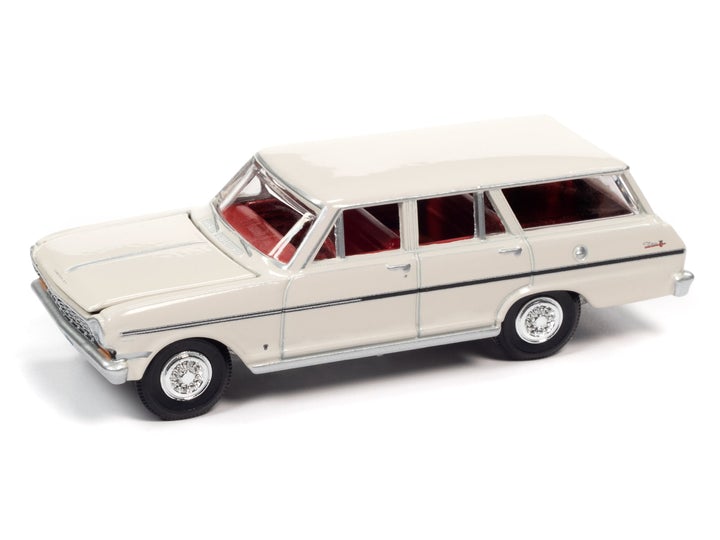 Auto World 1963 Chevy II Nova 400 Wagon Ermine White 1:64