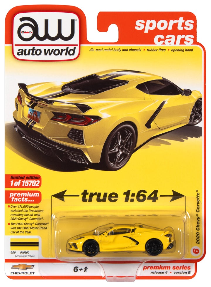 Auto World 2020 Chevrolet Corvette Accelerate Yellow 1:64