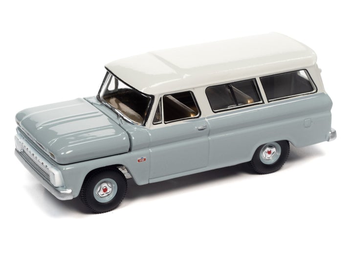 Auto World Muscle Trucks 1966 Chevy Suburban Gray White 1:64