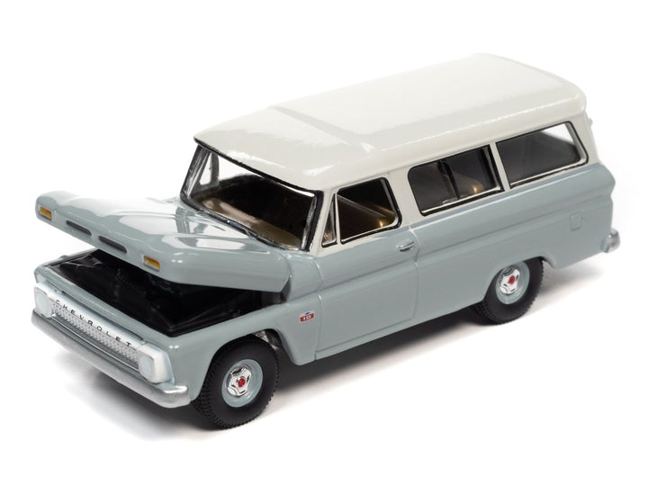 Auto World Muscle Trucks 1966 Chevy Suburban Gray White 1:64