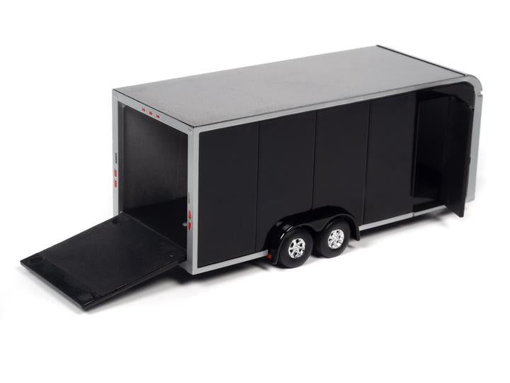 Auto World Enclosed Trailer Black 1:64