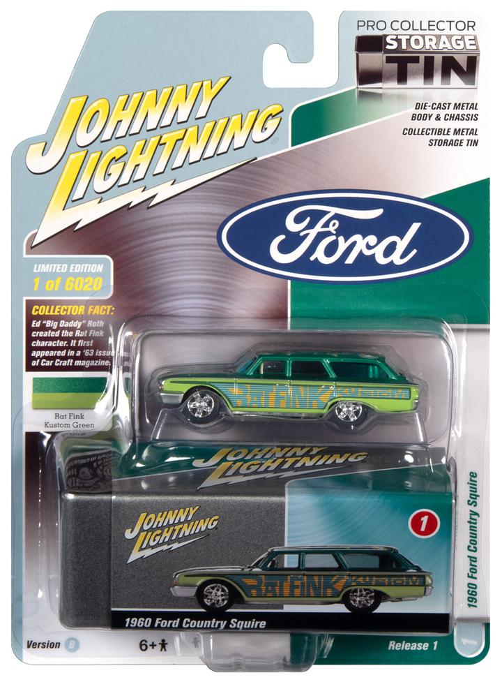 Johnny Lightning Rat Fink 1960 Ford Country Squire Green 1:64