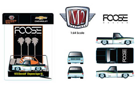 M2 Machines Chip Foose Design 1973 Chevrolet Cheyenne Super 10 Squarebody Pickup Truck 1:64