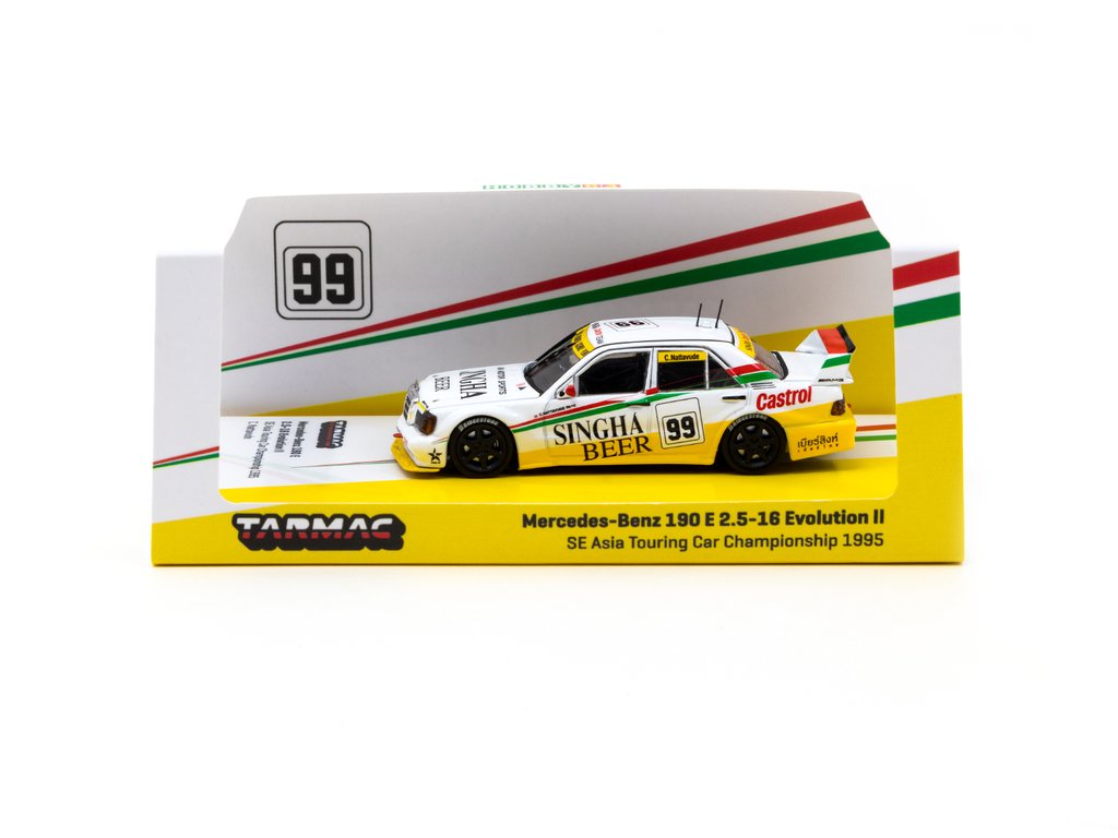 Tarmac Works Hobby64 Mercedes Benz 190 E 2.5-16 Evo II Southeast Asia Touring Car Championship 1995 1:64
