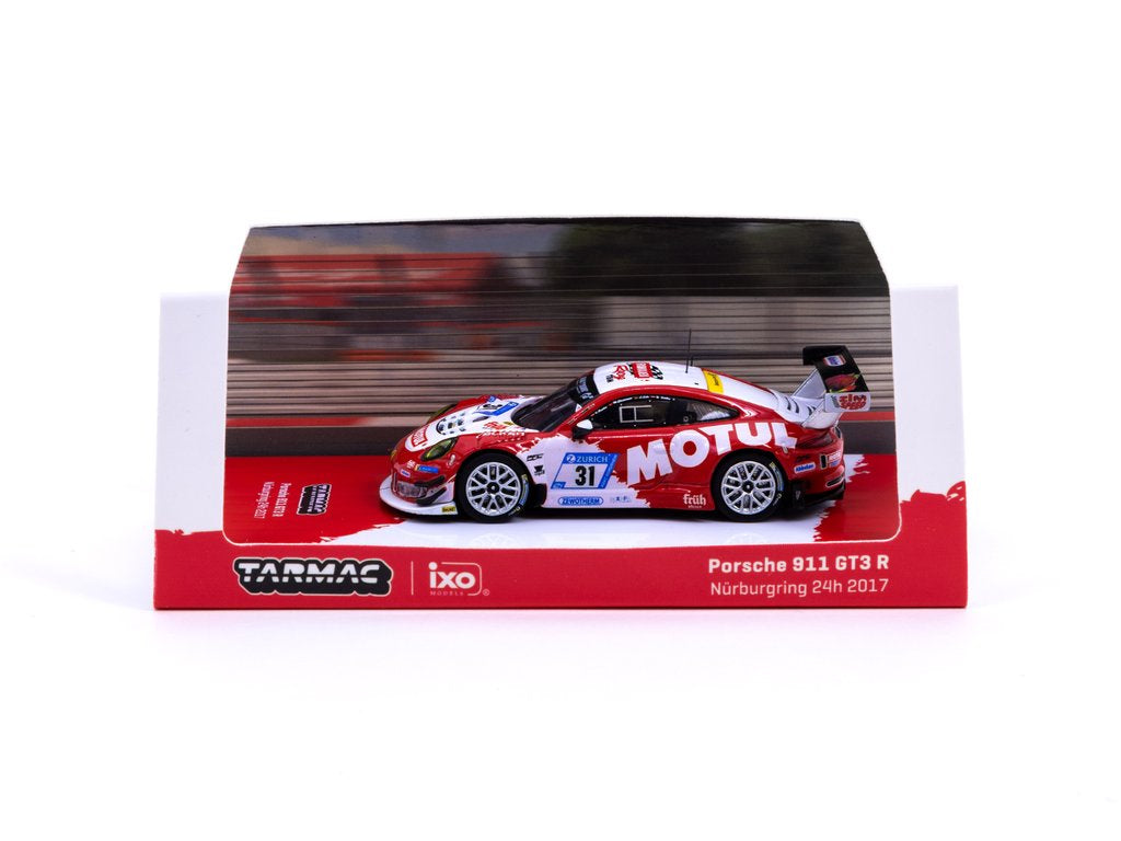 Tarmac Ixo Porsche 911 GT3 R Nurburgring Motul White Red 1:64