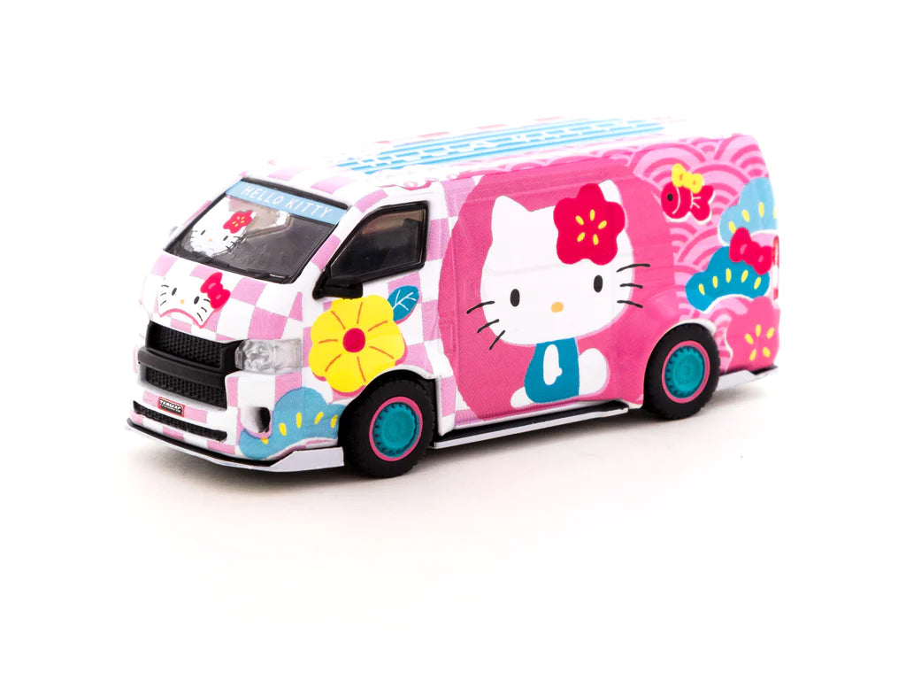 Tarmac Toyota Hiace Widebody Hello Kitty Capsule Summer Festival Pink 1:64